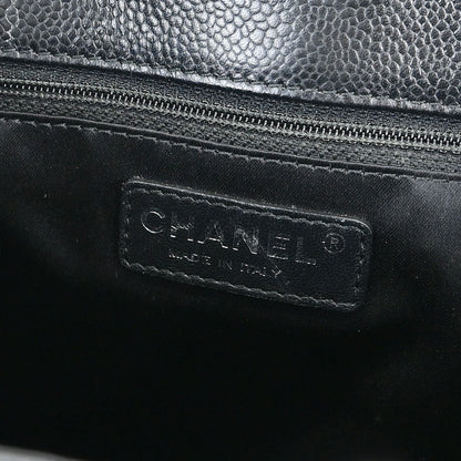 Chanel 2013-2014 Black Caviar Tote Chain Handbag