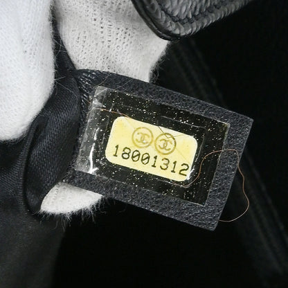 Chanel 2013-2014 Black Caviar Tote Chain Handbag