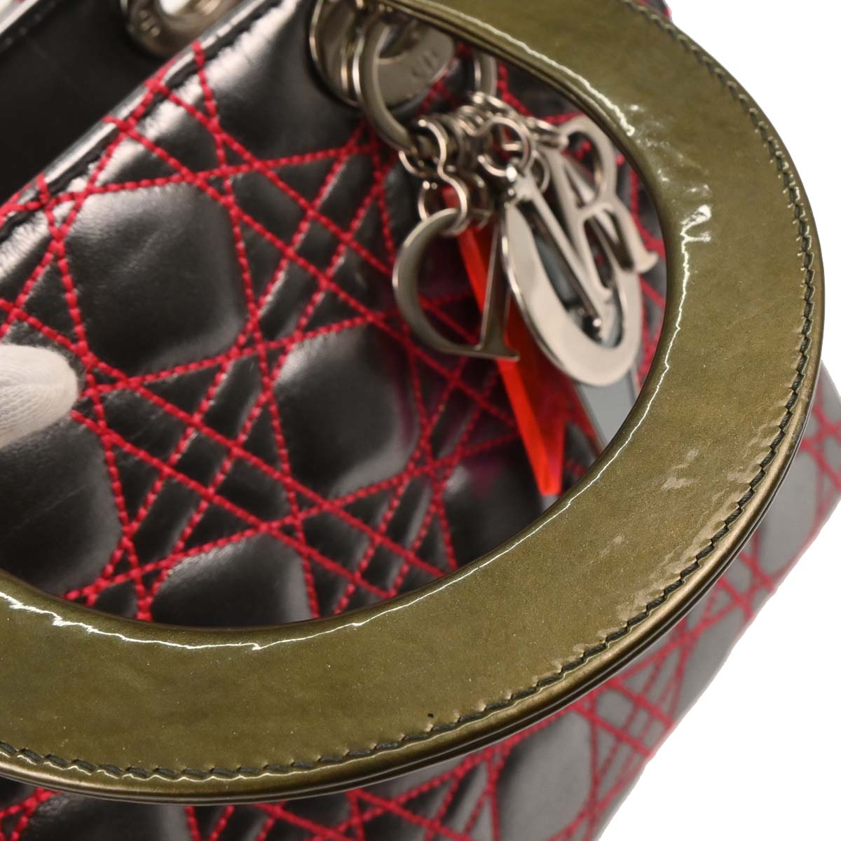 Christian Dior Gray Anselm Reyle Medium Lady Dior Cannage Handbag