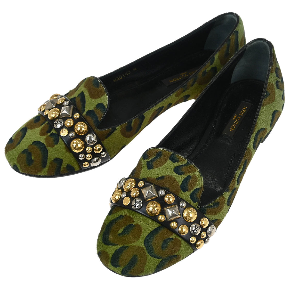 Louis Vuitton * 2013 Pony Hair Leopard Print Opera Shoes #36.5