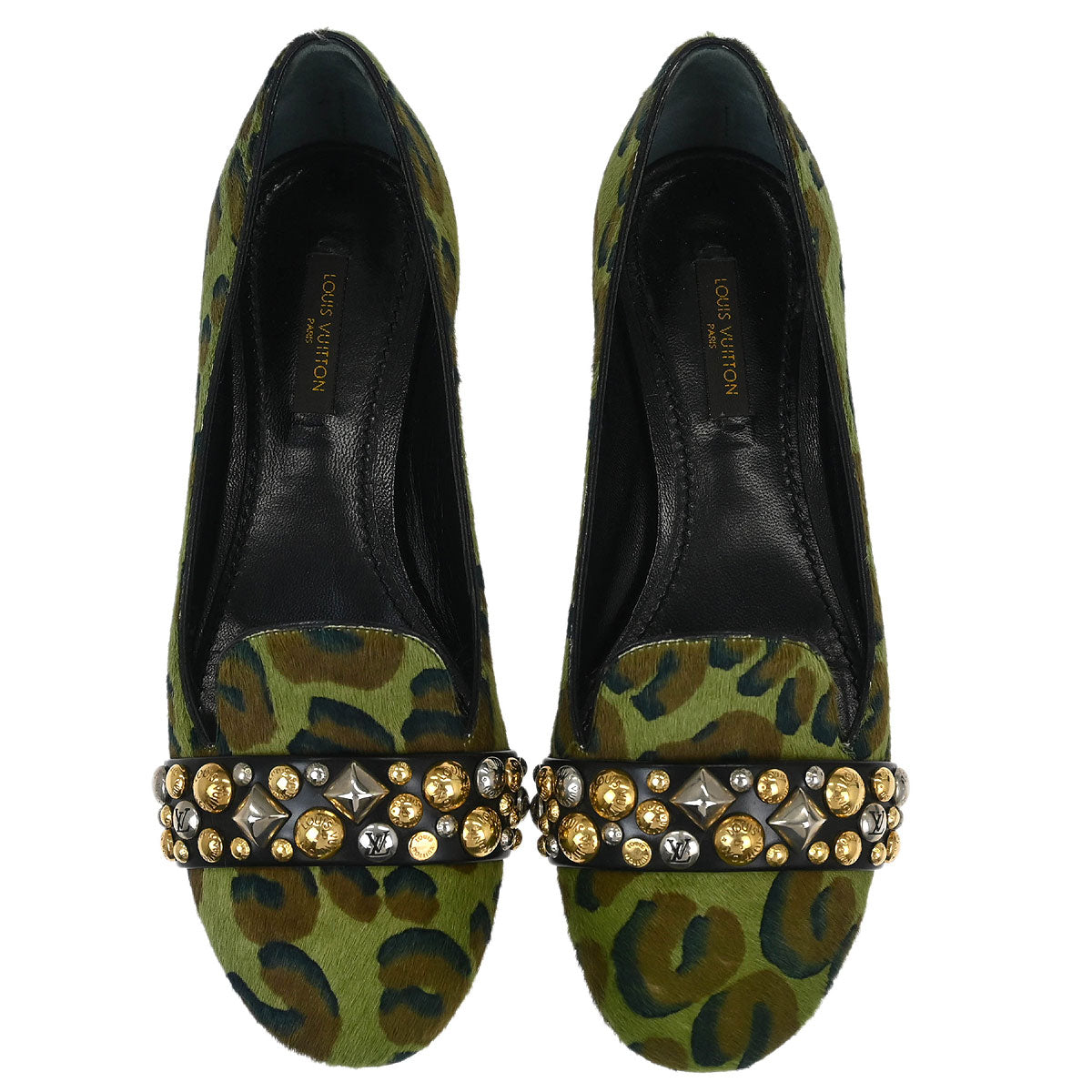 Louis Vuitton * 2013 Pony Hair Leopard Print Opera Shoes #36.5