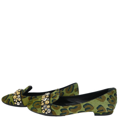 Louis Vuitton * 2013 Pony Hair Leopard Print Opera Shoes #36.5