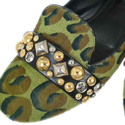 Louis Vuitton * 2013 Pony Hair Leopard Print Opera Shoes #36.5