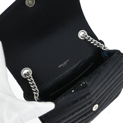 Saint Laurent Black Sequins Sulpice Shoulder Bag