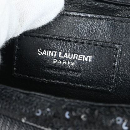 Saint Laurent Black Sequins Sulpice Shoulder Bag