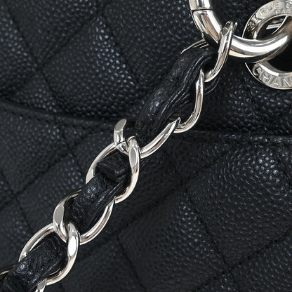 Chanel 2013-2014 Black Caviar Grand Shopping Tote GST Chain Handbag