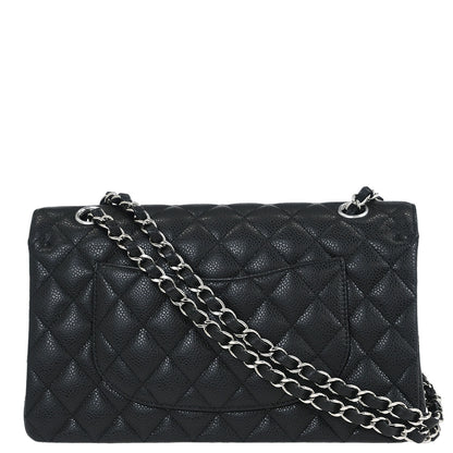 Chanel 2019 Black Calfskin Medium Classic Double Flap Shoulder Bag