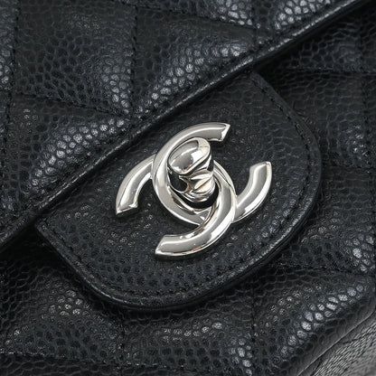Chanel 2019 Black Calfskin Medium Classic Double Flap Shoulder Bag