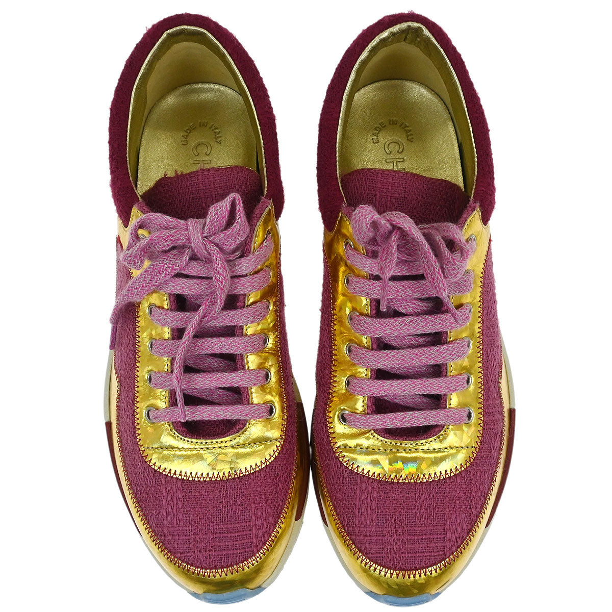 Chanel * Pink Sneakers Shoes #37
