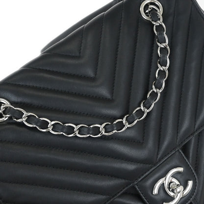 Chanel 2016-2017 Black Lambskin Chevron Urban Spirit Backpack