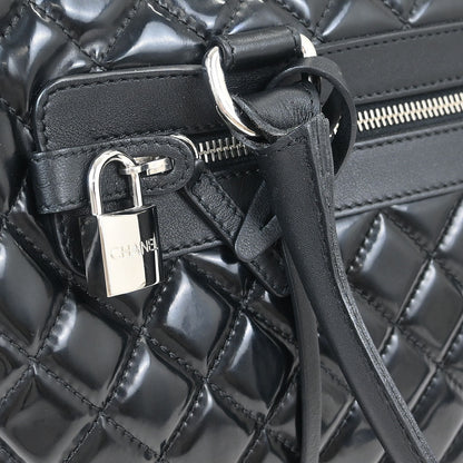 Chanel 2014-2015 Black Patent Leather Duffle Handbag