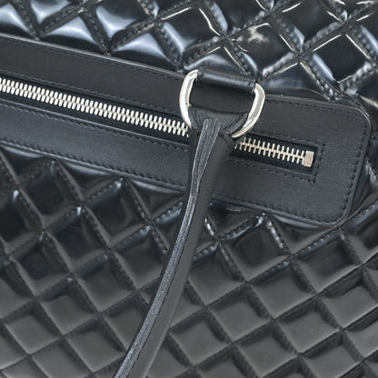 Chanel 2014-2015 Black Patent Leather Duffle Handbag