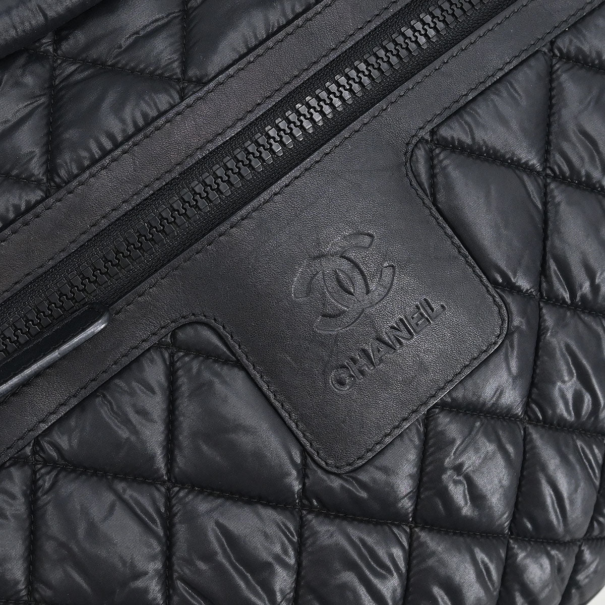 Chanel 2011 Black Nylon Coco Cocoon Bowling Bag Handbag