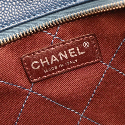 Chanel 2014-2015 Blue Caviar Deauville Bowling 2way Shoulder Handbag