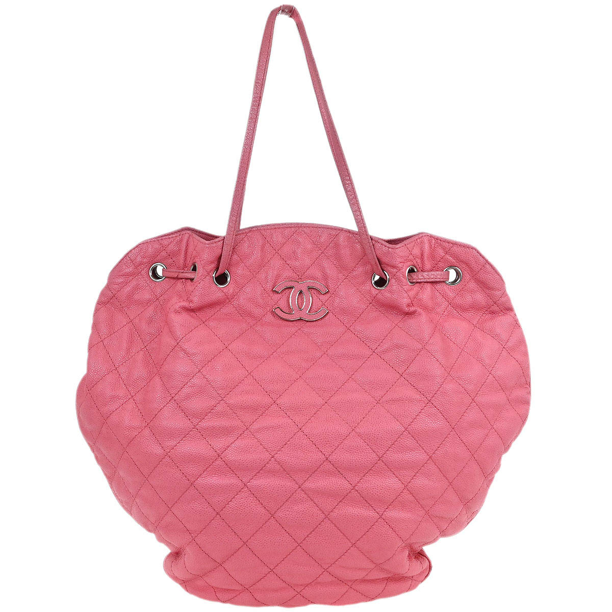Chanel 2013-2014 Pink Caviar Tote Drawstring Handbag