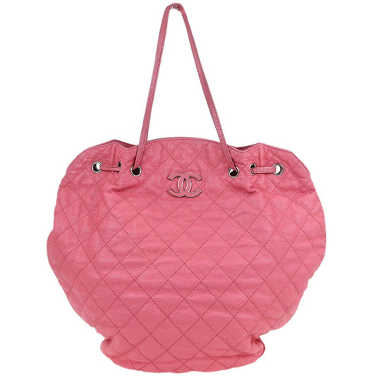 Chanel 2013-2014 Pink Caviar Tote Drawstring Handbag