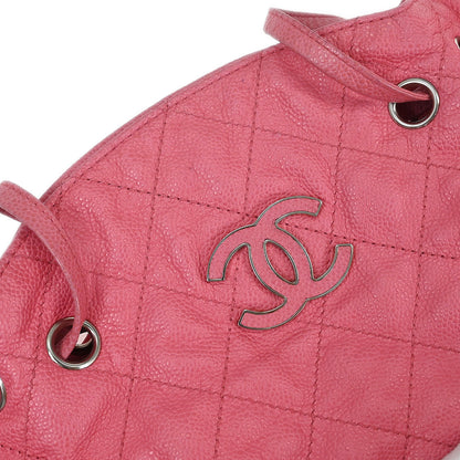 Chanel 2013-2014 Pink Caviar Tote Drawstring Handbag