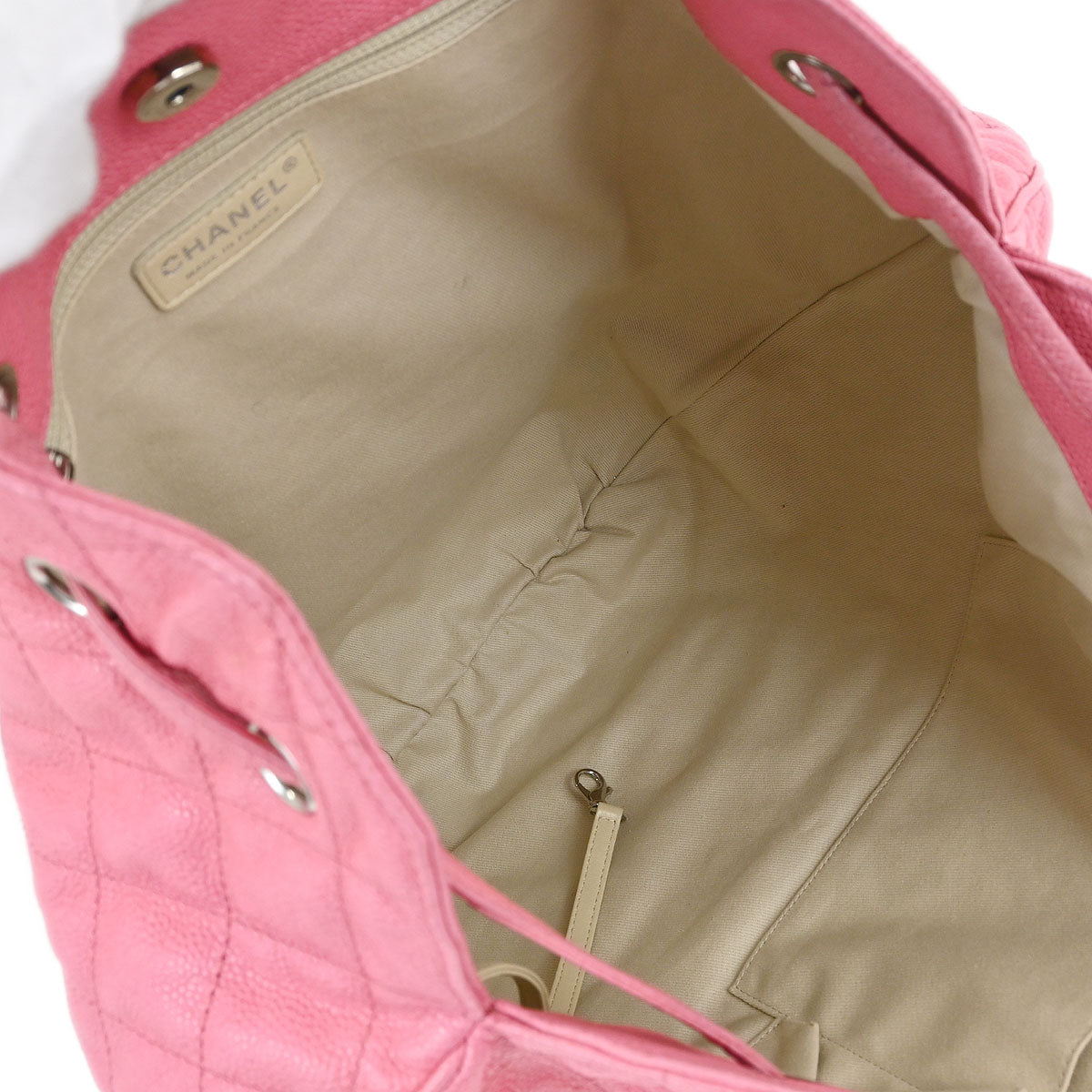 Chanel 2013-2014 Pink Caviar Tote Drawstring Handbag