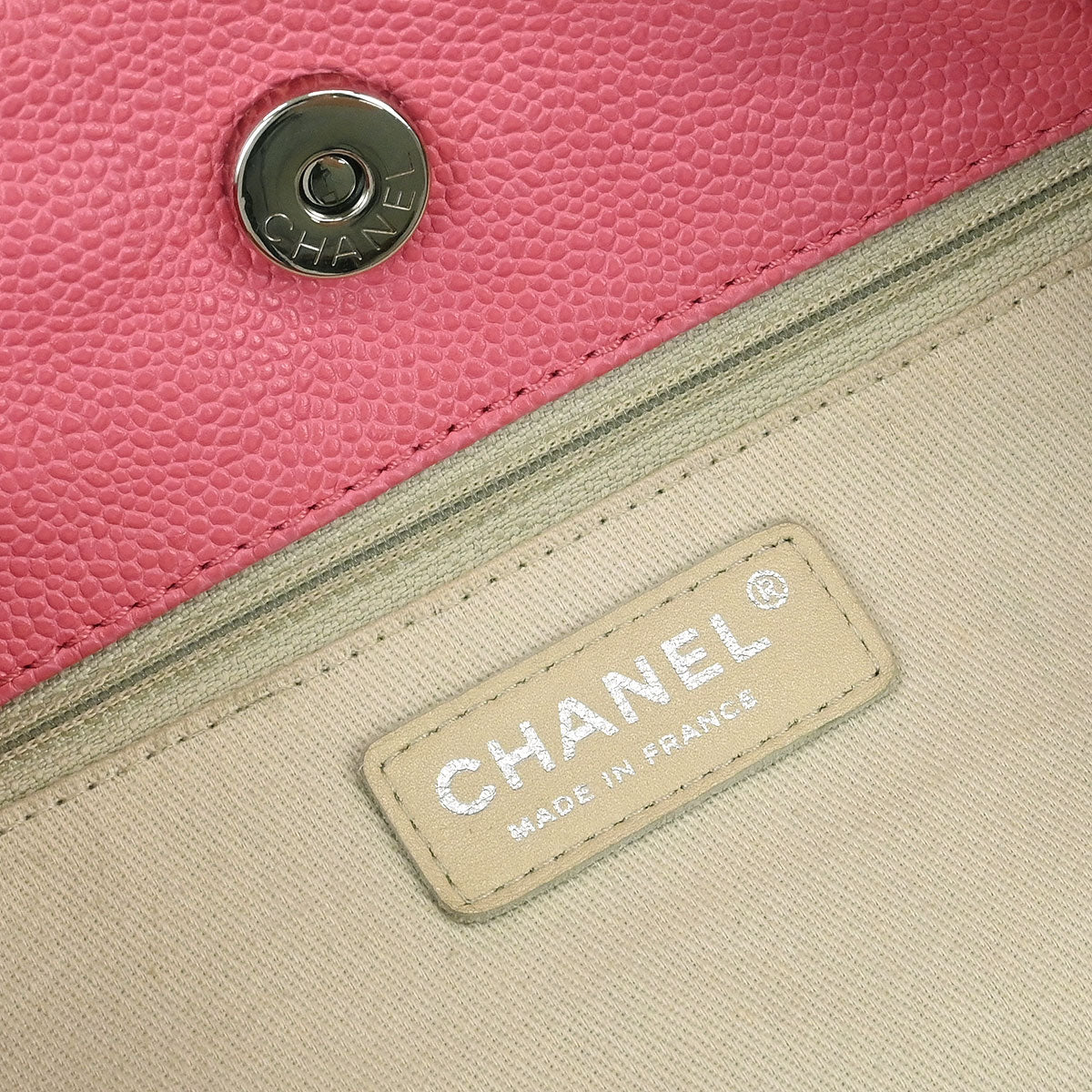 Chanel 2013-2014 Pink Caviar Tote Drawstring Handbag