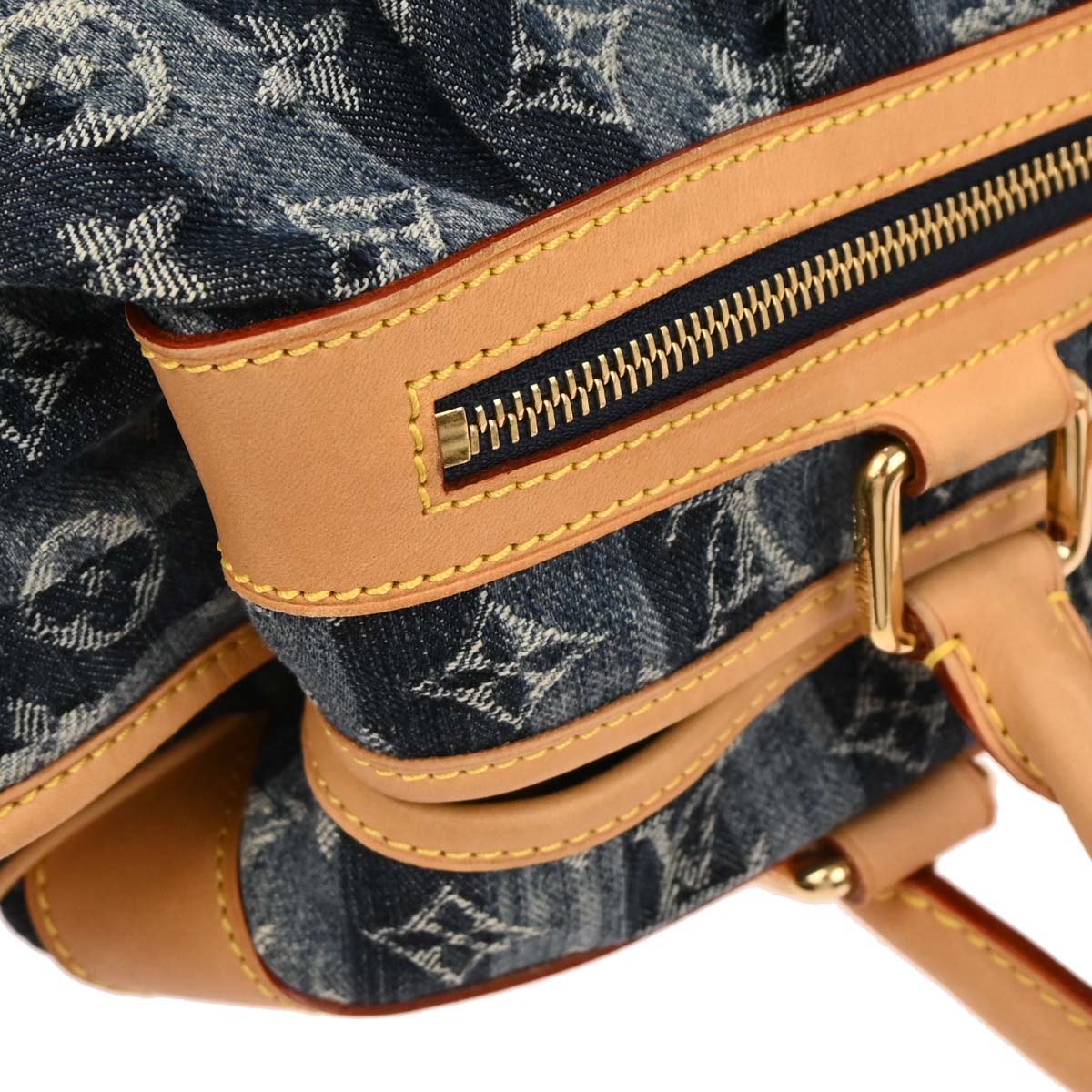 Louis Vuitton 2006 Blue Monogram Denim Cabas Raye GM 2way Shoulder Tote M95336