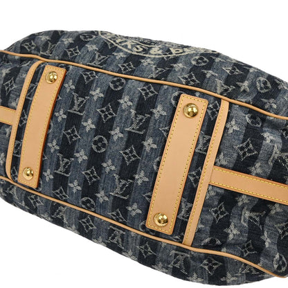 Louis Vuitton 2006 Blue Monogram Denim Cabas Raye GM 2way Shoulder Tote M95336