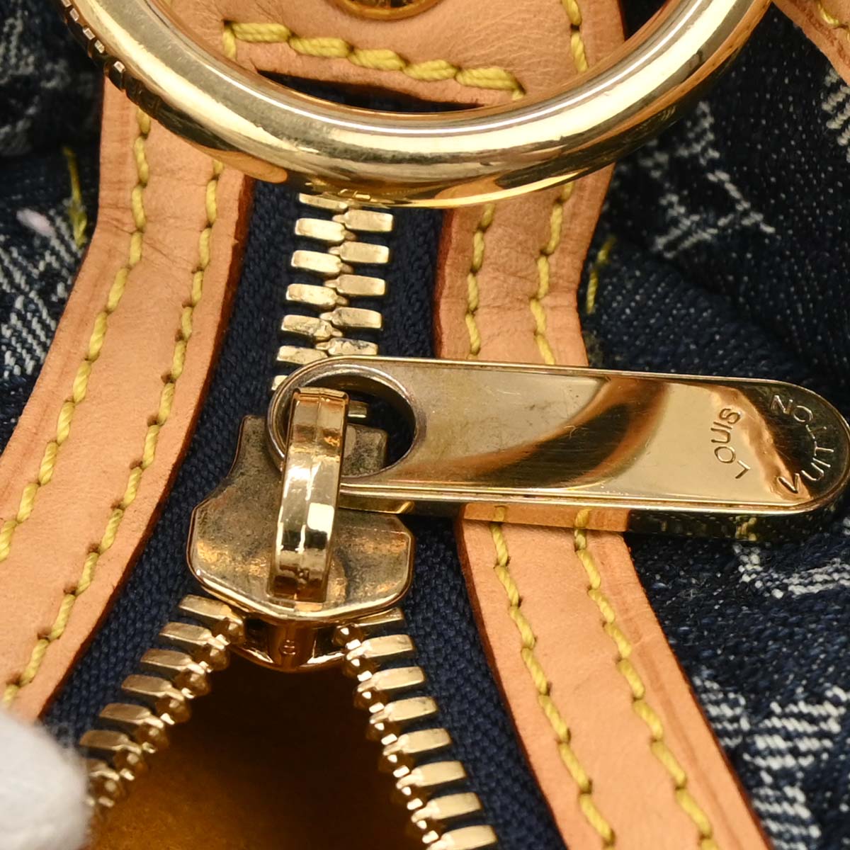 Louis Vuitton 2006 Blue Monogram Denim Cabas Raye GM 2way Shoulder Tote M95336