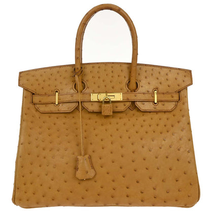 Hermes * 1997 Saffron Ostrich Birkin 35 Handbag