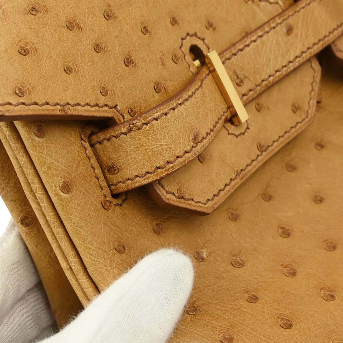 Hermes * 1997 Saffron Ostrich Birkin 35 Handbag