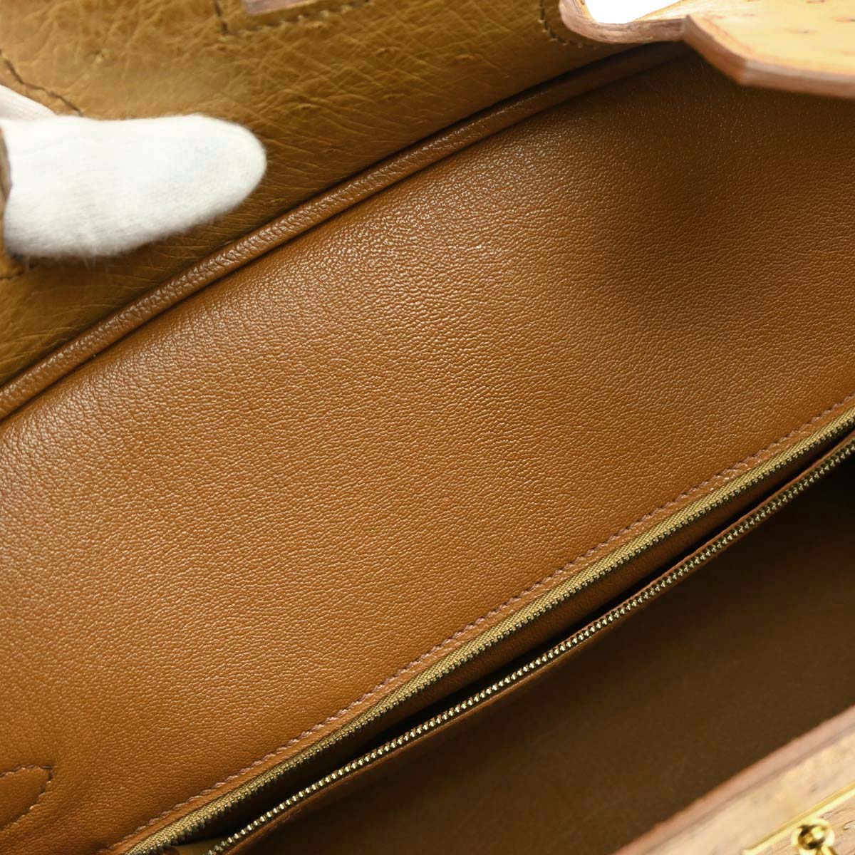 Hermes * 1997 Saffron Ostrich Birkin 35 Handbag