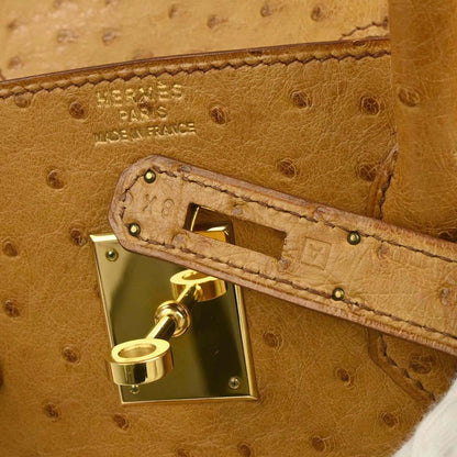 Hermes * 1997 Saffron Ostrich Birkin 35 Handbag