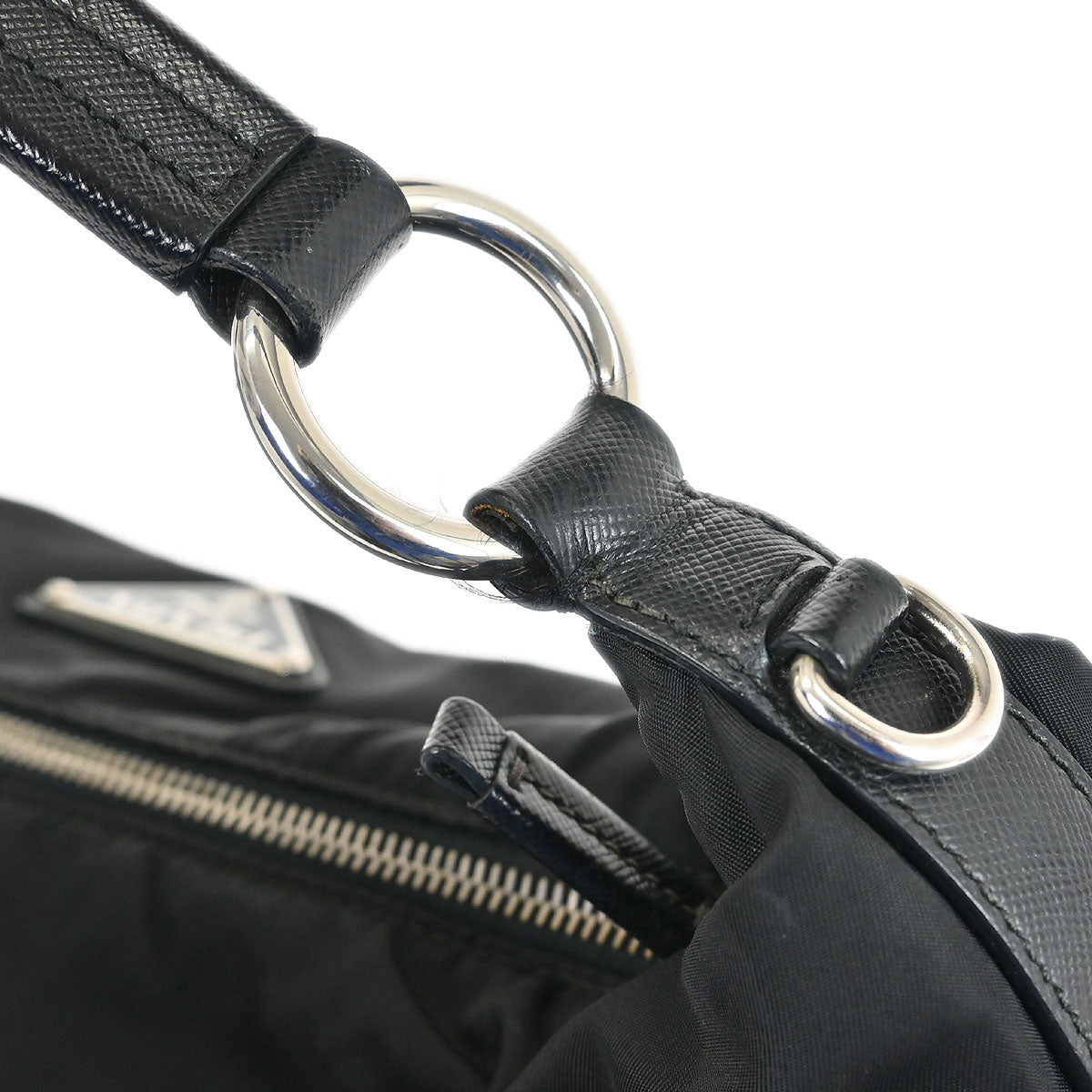 Prada Black Nylon Hobo Handbag