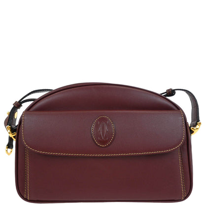 Cartier Bordeaux Leather must de Cartier Shoulder Bag