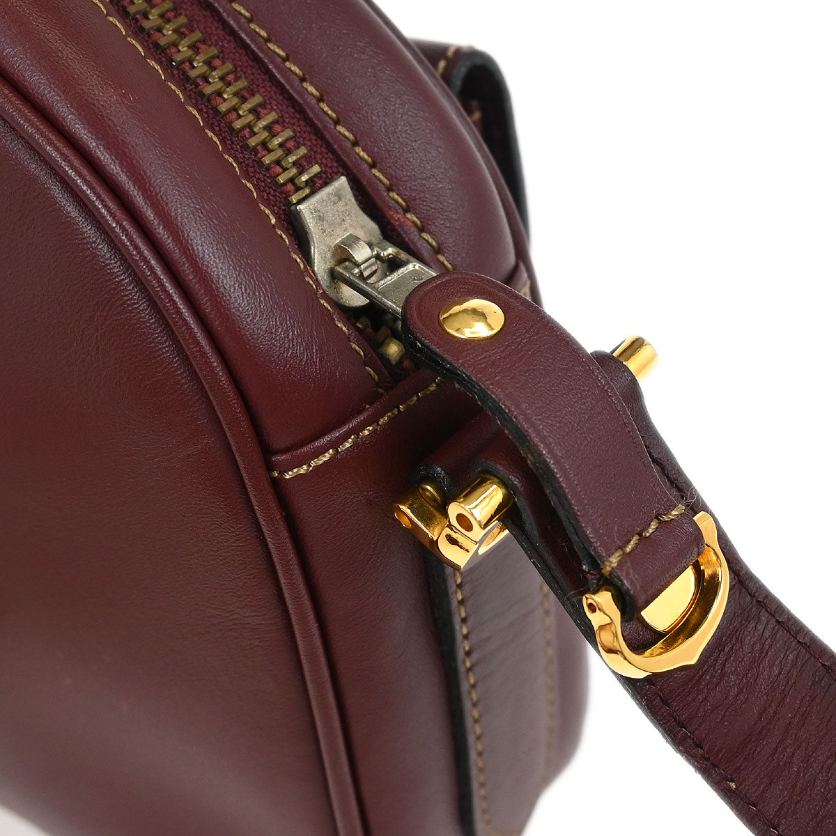 Cartier Bordeaux Leather must de Cartier Shoulder Bag