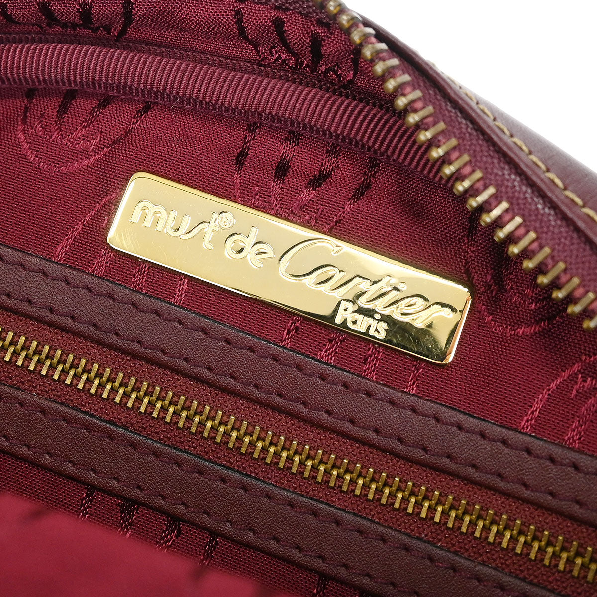 Cartier Bordeaux Leather must de Cartier Shoulder Bag