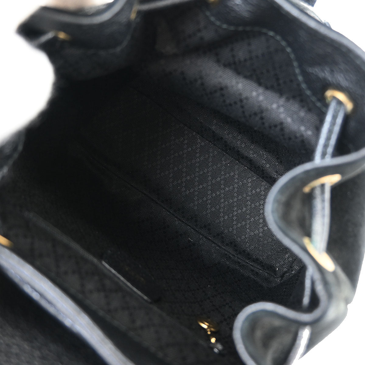 Gucci Black Suede Bamboo Backpack