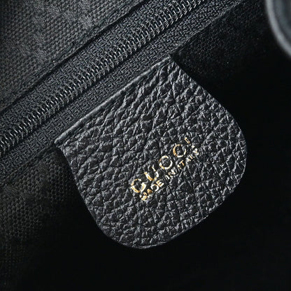 Gucci Black Suede Bamboo Backpack
