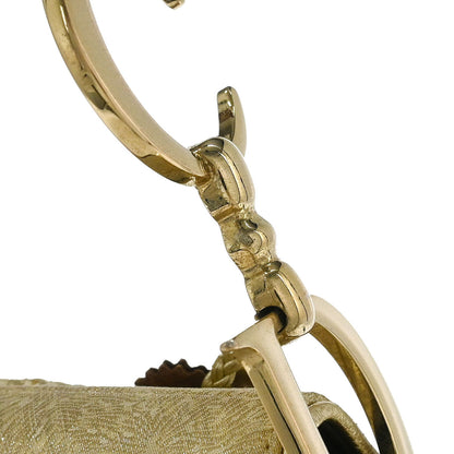 Christian Dior Gold Brown Saddle Handbag