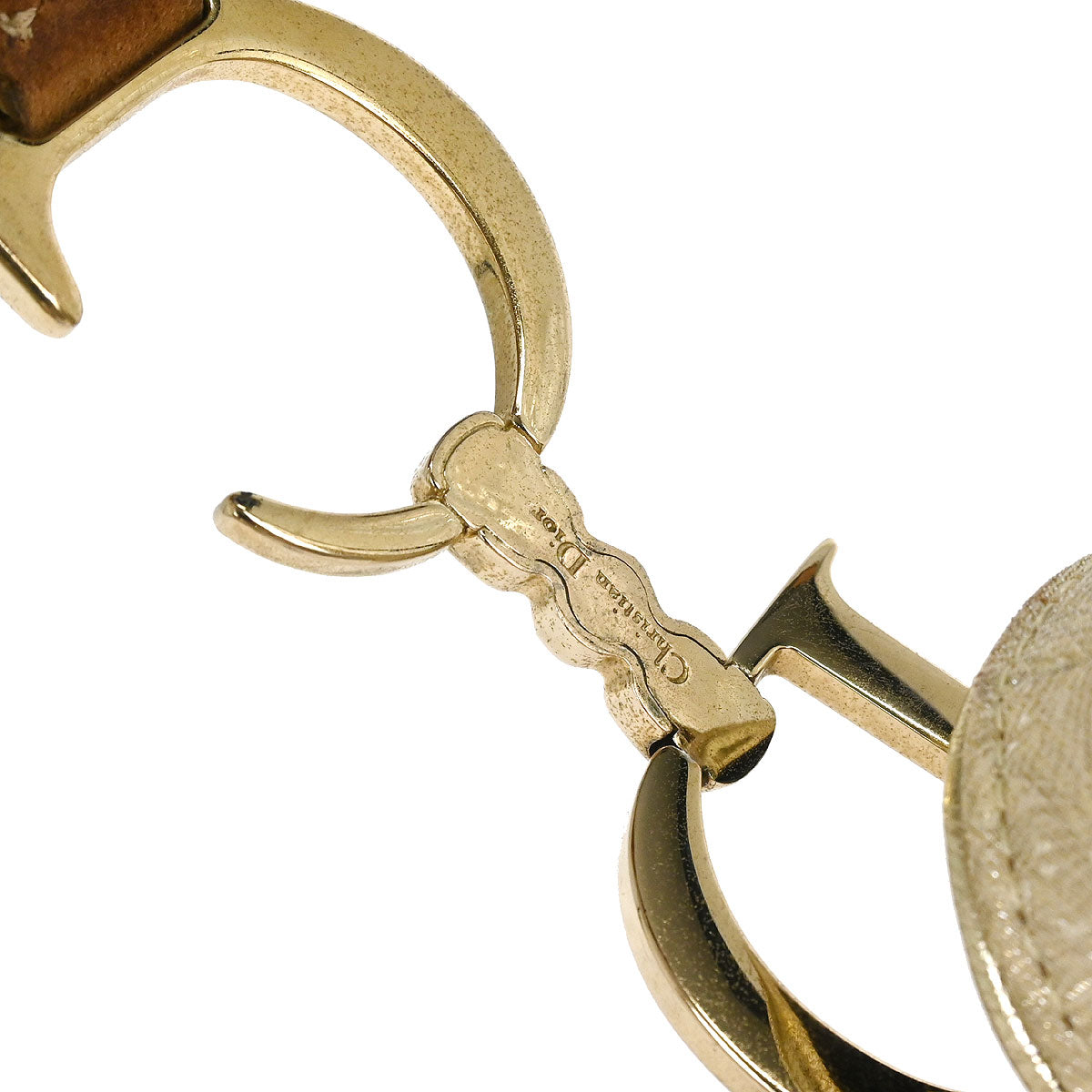 Christian Dior Gold Brown Saddle Handbag