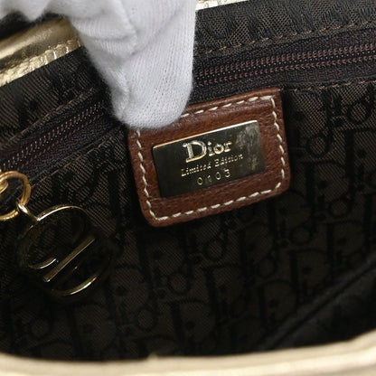 Christian Dior Gold Brown Saddle Handbag
