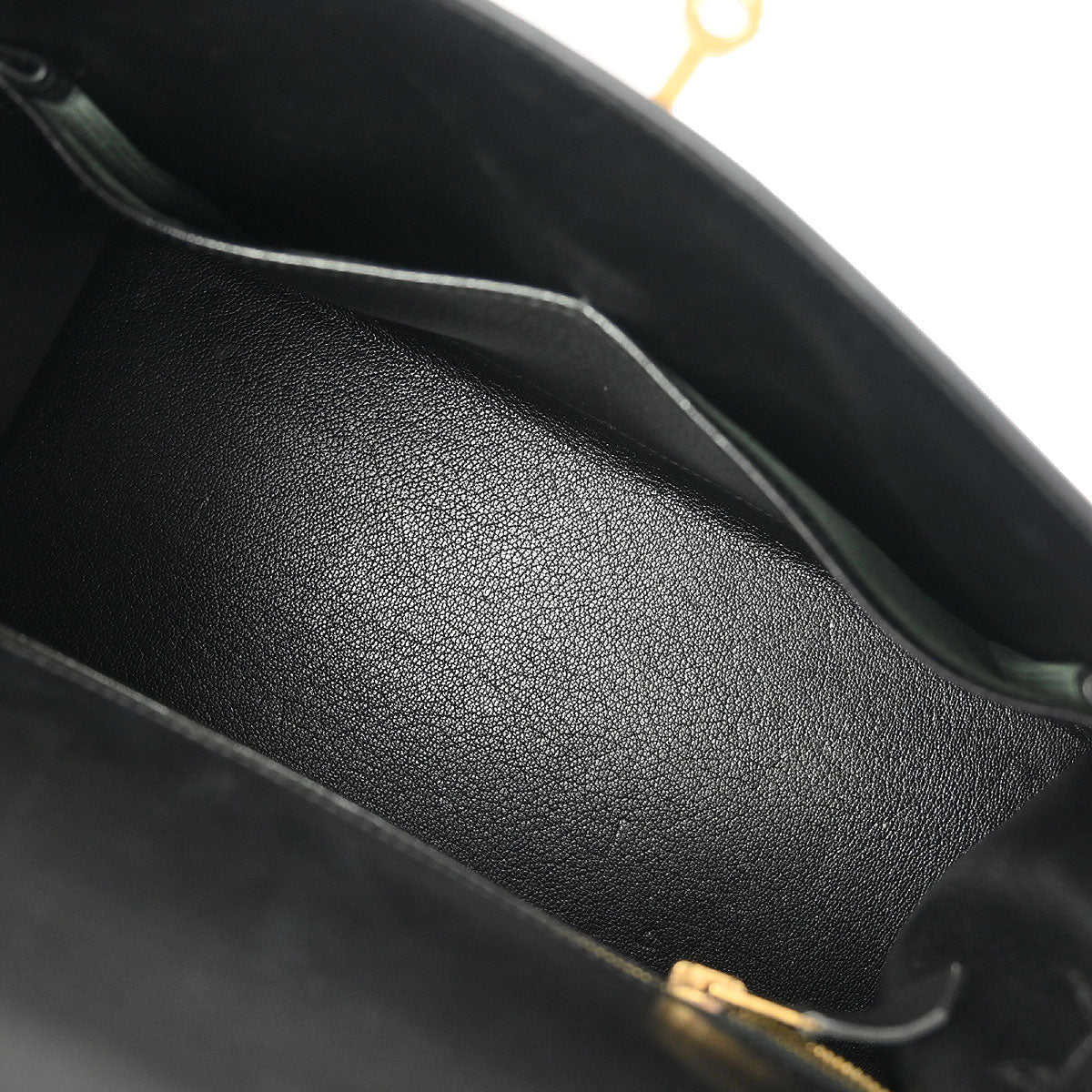 Hermes 2002 Beige Black Toile H Box Calf Kelly 28 Sellier 2way Shoulder Handbag