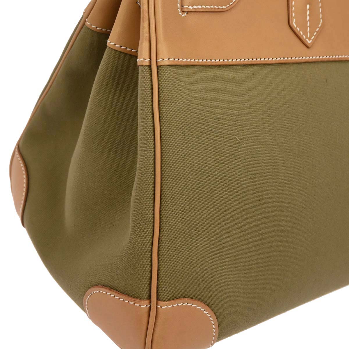 Hermes 2009 Khaki Natural Toile Officier Vache Birkin 35 Handbag