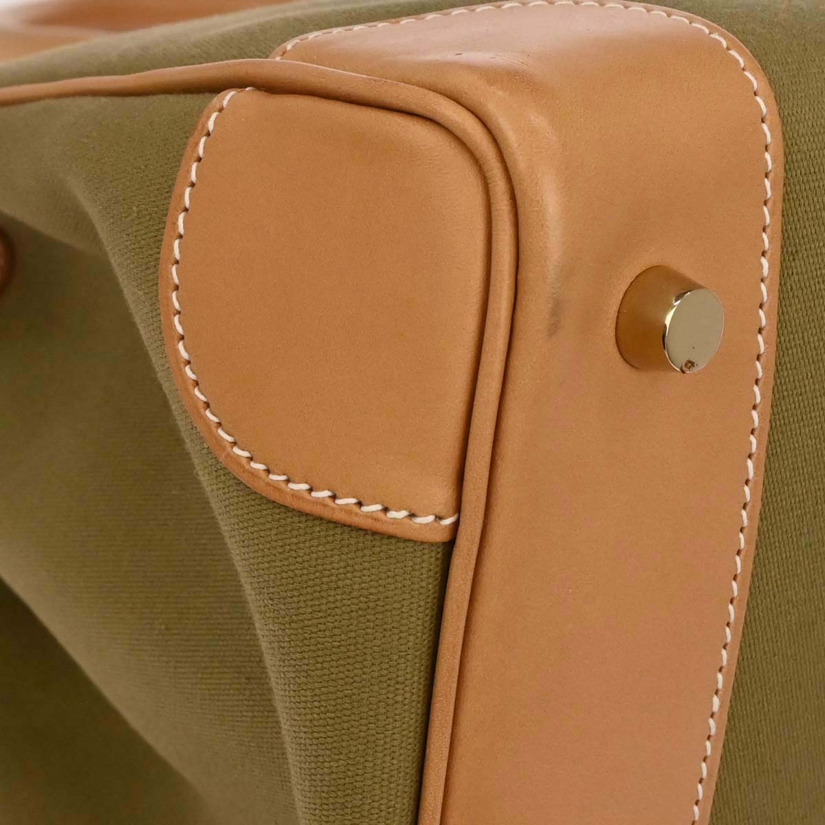 Hermes 2009 Khaki Natural Toile Officier Vache Birkin 35 Handbag