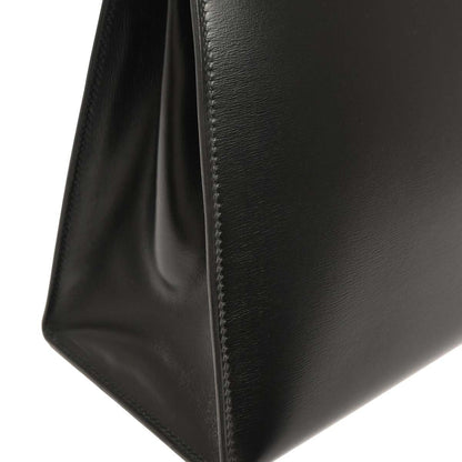 Hermes 1982 Black Box Calf Kelly 32 Sellier Handbag