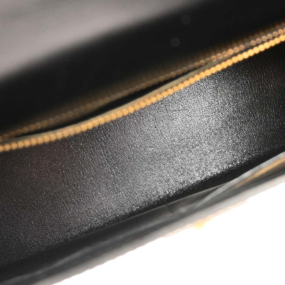 Hermes 1982 Black Box Calf Kelly 32 Sellier Handbag