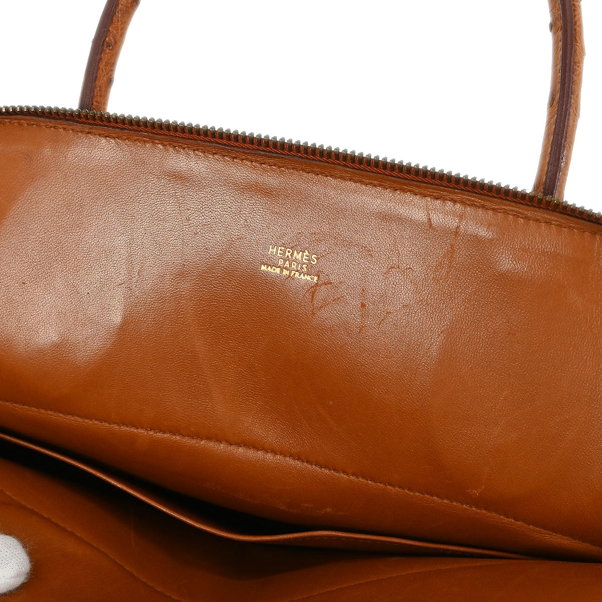 Hermes * 1995 Chestnuts Ostrich Bolide 31 2way Shoulder Handbag