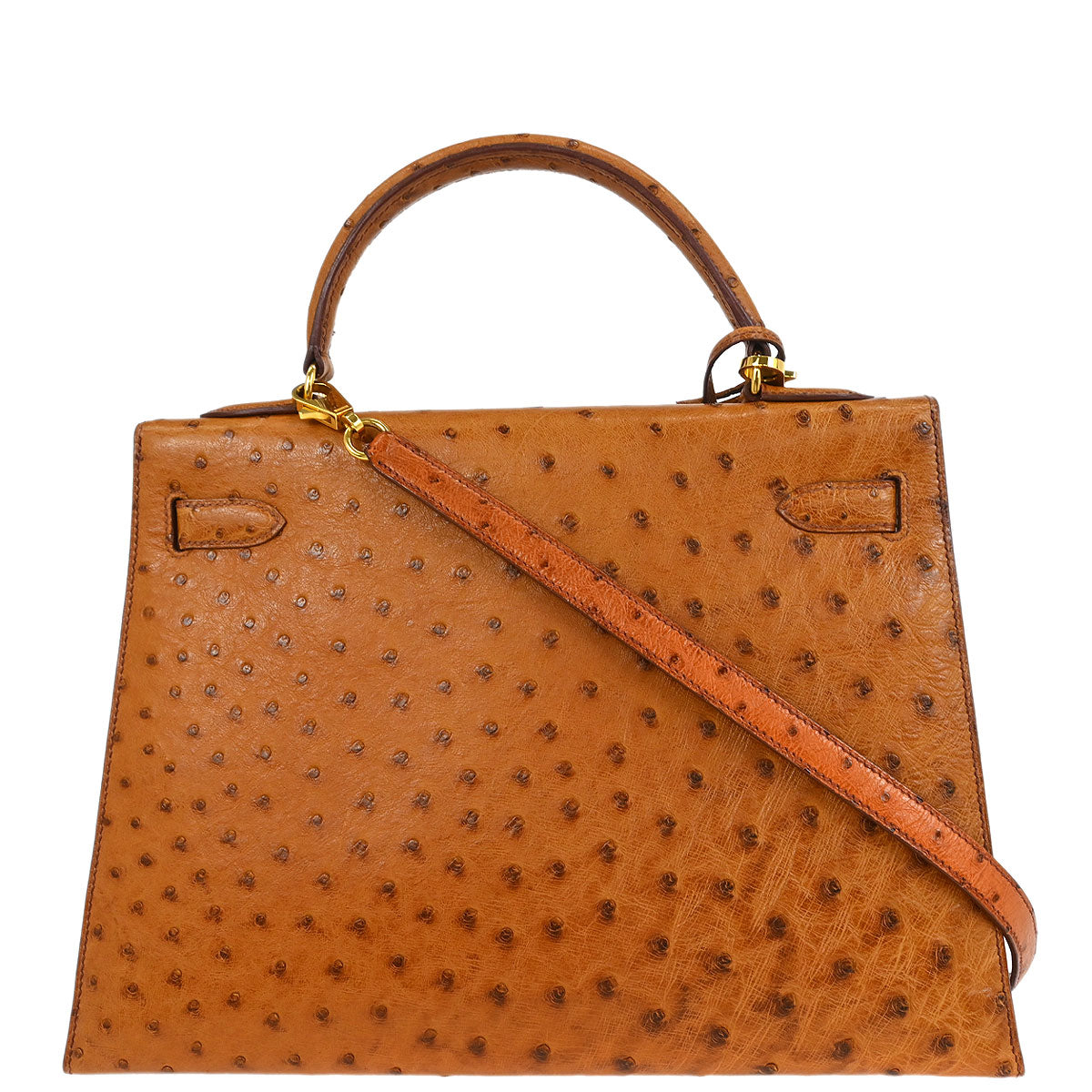 Hermes * 1999 Chestnuts Ostrich Kelly 32 Sellier Handbag