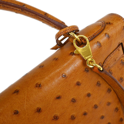 Hermes * 1999 Chestnuts Ostrich Kelly 32 Sellier Handbag