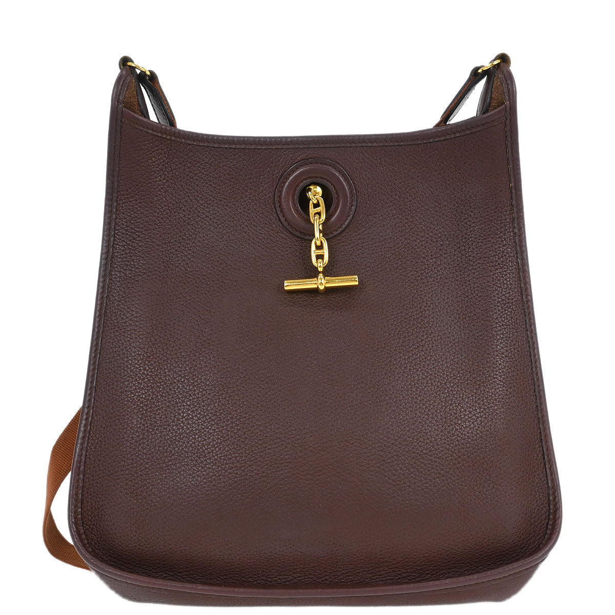 Hermes 1997 Chocolat Taurillon Clemence Vespa PM Shoulder Bag