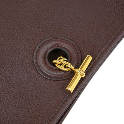 Hermes 1997 Chocolat Taurillon Clemence Vespa PM Shoulder Bag