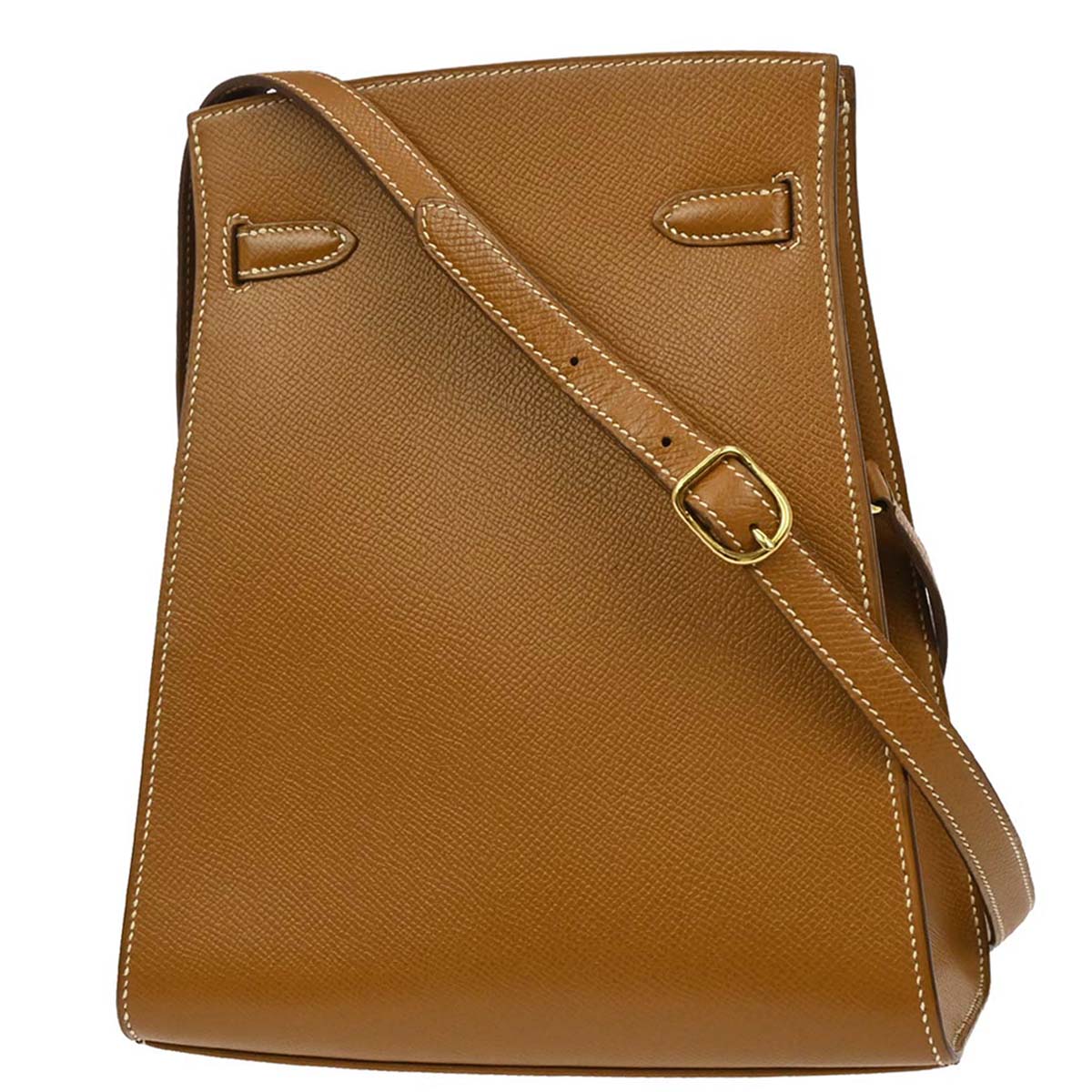 Hermes 1989 Gold Courchevel Kelly Sport PM Shoulder Bag